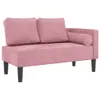 vidaXL Chaiselongue mit Kissen Rosa Samt Produktbild-Vorschau 1