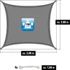 UPF50+ UV Sonnensegel 2x3 Polyester Rechteck Produktbild-Vorschau 3