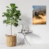 Leinwandbild zwei wölfe heulen nachts den mond an 70x100 cm Produktbild-Vorschau 2