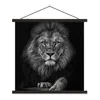 MuchoWow® Textilposter Löwe - Tiere - Schwarz - Weiß 90x90 Produktbild-Vorschau 1