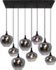 Hängeleuchte, Glas Metall, Schwarz-Rauchfarbe, L 105 cm Produktbild-Vorschau 1