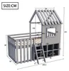 Flieks Etagenbett 90x200cm mit Regal, Kinderbett Hausbett Produktbild-Vorschau 7
