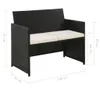 vidaXL 2-Sitzer-Gartensofa mit Polstern Schwarz Poly Rattan Produktbild-Vorschau 7