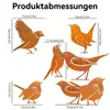 5er-Set rostige Vogel-Deko, Outdoor-Wandvögel, Garten- und Produktbild-Vorschau 2