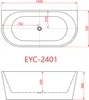 AICA Freistehende Badewanne Acrylwanne Oval 150x70x58cm Produktbild-Vorschau 5