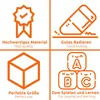 ECENCE 12x Radiergummi Würfel, Radierer-Set, Mitgebsel Produktbild-Vorschau 3