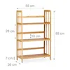 Étagère sur pied Relaxdays en bambou et bois, 3 tablettes, Voir les images du produit 4