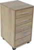 A wooden filing cabinet with five drawers on wheels. Náhled obrázku produktu