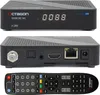 A set of three images showing a satellite receiver and its remote control from different angles. Produktbild-Vorschau