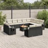 Design 13-tlg. Garten-Sofagarnitur mit Kissen Schwarz Poly Produktbild-Vorschau 1