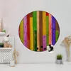 Design Stahlmagnettafel Schwarz Rund 47cm Holz Collage Bunt Produktbild-Vorschau 1