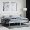 Bettgestell mit Kopfteil Metall Weiß 200x200 cm Produktbild-Vorschau 3