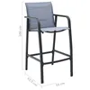 vidaXL Garten-Barstühle 2 Stk. Grau Textilene Produktbild-Vorschau 6