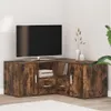 A corner TV stand with a television on top, in a room setting. Náhľad obrázku produktu