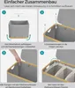 A four-step visual guide demonstrating the assembly of a laundry basket. Náhled obrázku produktu
