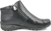 A studio shot of a black leather ankle boot. Produktbild-Vorschau