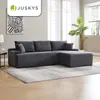 Juskys Sofa Coredo - Dunkelgrau, moderne Couch aus Cord mit Produktbild-Vorschau 8