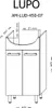 A technical drawing of a bathroom vanity with dimensions indicated. Podgląd zdjęcia produktu
