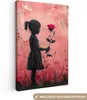 Wanddeko 20x30 cm - Banksy - Mädchen - Rosa - Straßenkunst Produktbild-Vorschau 1