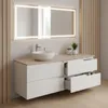 RODAN | Waschbeckenunterschrank - Weiß und Beige - 160 cm - Produktbild-Vorschau 3