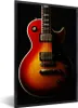 MuchoWow® Gerahmtes Poster Eine rot gefärbte E-Gitarre Produktbild-Vorschau 1