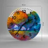 Wanduhr - Rund - Glasuhr - Bäume Wiese Sommer - 40x40cm - Produktbild-Vorschau 3