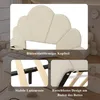A collage of images showing different aspects of a bed frame, including the headboard, slats, and a close-up of the base. Produktbild-Vorschau