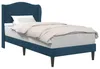 vidaXL Bettrahmen mit Kopfteil Blau 90 x 190 cm Samt Produktbild-Vorschau 1