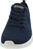 A close-up front view of a navy blue Skechers BOBS B FLEX LO-GRACEFUL STRIDE running shoe. Voir les images du produit