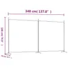 vidaXL 2 tlg. Paravent Weiß 348x180 cm Stoff - Raumteiler - Produktbild-Vorschau 8