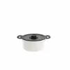 A white pot with a black lid and handles is shown against a white background. Podgląd zdjęcia produktu