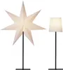 Two lamps are shown against a white background. One is a large, multi-pointed star lamp, and the other is a traditional lamp with a rectangular shade. Podgląd zdjęcia produktu