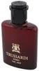 Kompakter Glasflakon in tiefem Rot mit schwarzem Deckel, elegante goldene Prägung von Trussardi The Red. Produktbild-Vorschau