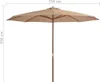 vidaXL Sonnenschirm mit Holzmast 350 cm Taupe Produktbild-Vorschau 8