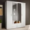 Karl Kleiderschrank 4-türig mit Spiegel 159 cm Weiß Produktbild-Vorschau 4