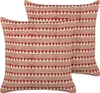 BELIANI Dekokissen 2er Set Rot und Beige Baumwolle 45 x 45 Produktbild-Vorschau 1