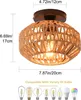 Lampe de plafond en rotin, Ø 20 cm, salon, chambre à Voir les images du produit 3