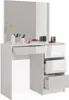 A white vanity table with a mirror and drawers, set against a plain white background. Podgląd zdjęcia produktu