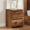 vidaXL Table de nuit imitation vieux bois 30×30×40 cm Bois Voir les images du produit 3