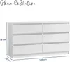 Kommode mit 6 Schubladen 140x78 cm Kommode weiß Holz Produktbild-Vorschau 3