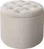 Hocker MODERN BAROCK 50cm champagner Samt Aufbewahrungkorb Produktbild-Vorschau 1