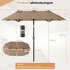 COSTWAY, parasol dwustronny, 300x150 cm, parasol składany, Podgląd zdjęcia produktu 3