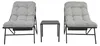 Ensemble de jardin bistrot gris, comprenant : 2 chaises Voir les images du produit 1