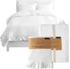 Deco4Home Bettwäsche mit Rüschen | 160x200 | Weiß Produktbild-Vorschau 1