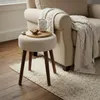 Hocker Fußhocker Polsterhocker Cord Holzbeine Sitzhocker Produktbild-Vorschau 2