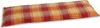 A long, rectangular cushion with a plaid pattern in red, orange, and yellow. Produktbild-Vorschau