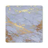 MuchoWow® Mauspad Mousepad Marmor - Blau - Gold 20x20 cm - Produktbild-Vorschau 1