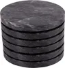 6x Schwarz 10cm Marmor Runde Untersetzer - Rustikal Stein Produktbild-Vorschau 1