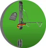 A bicycle wall mount is shown against a green circular background. Produktbild-Vorschau