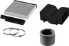 A collection of air filter components and accessories arranged on a white background. Voir les images du produit